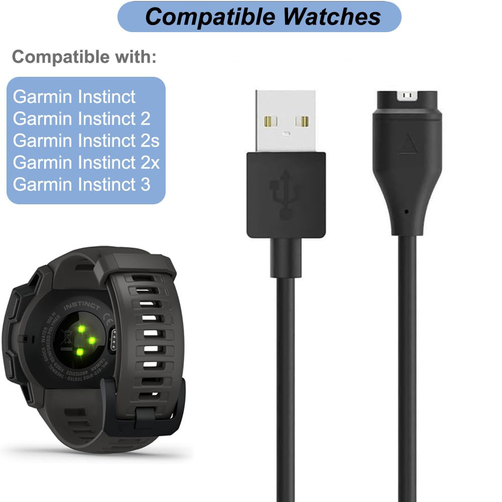 Charger for Garmin Instinct, Instinct 3 2 2S 2X, Replacement Charging Cable U...