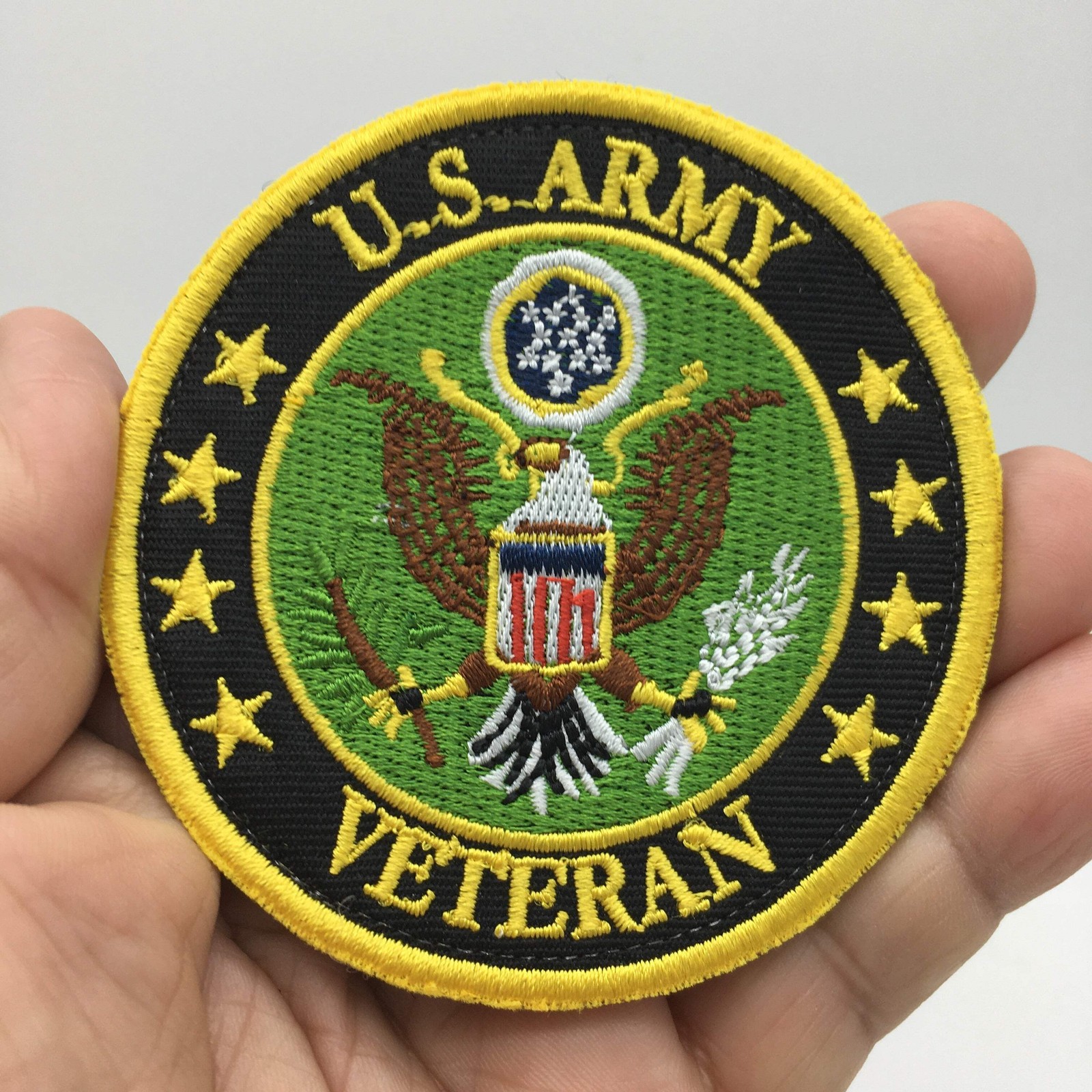 Classic U.S. Army Veteran Hook and Loop Morale Patch FREE USA SHIPPING SHIPS FRO