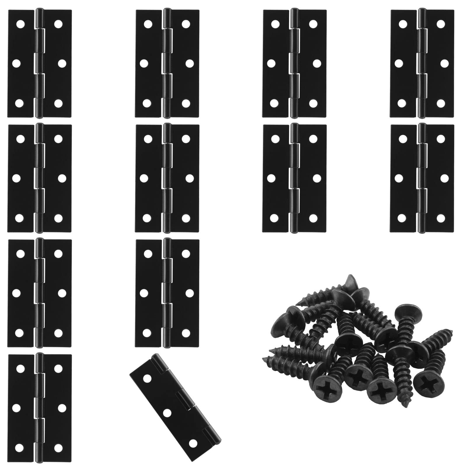 12 Pack 2.5 Inch Door Hinge Cabinet Hinge,Black Butt Hinges Ball Bearing Wind...