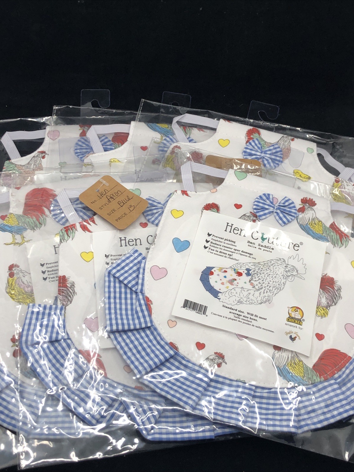 New, Sealed ~ 6 Lot Chicken Saddle for Hens, Elastic Chicken Aprons for Hens