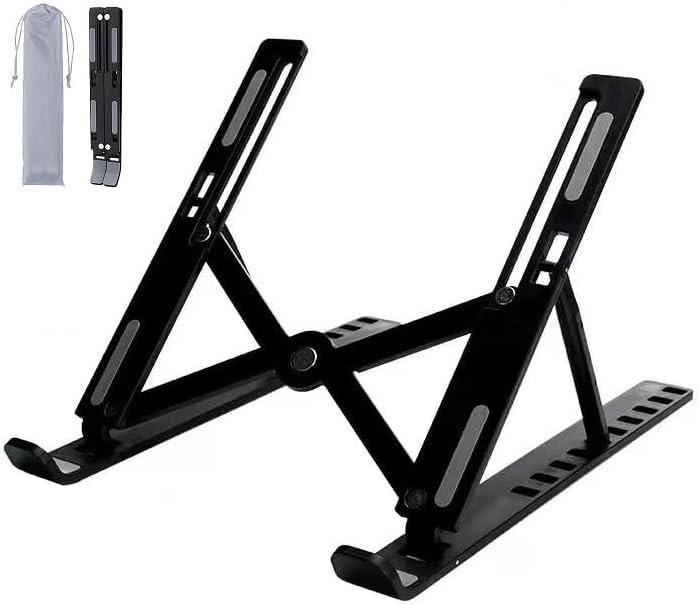 Laptop Stand for Desk, Adjustable Foldable Portable Laptop Riser, ABS+Silicone