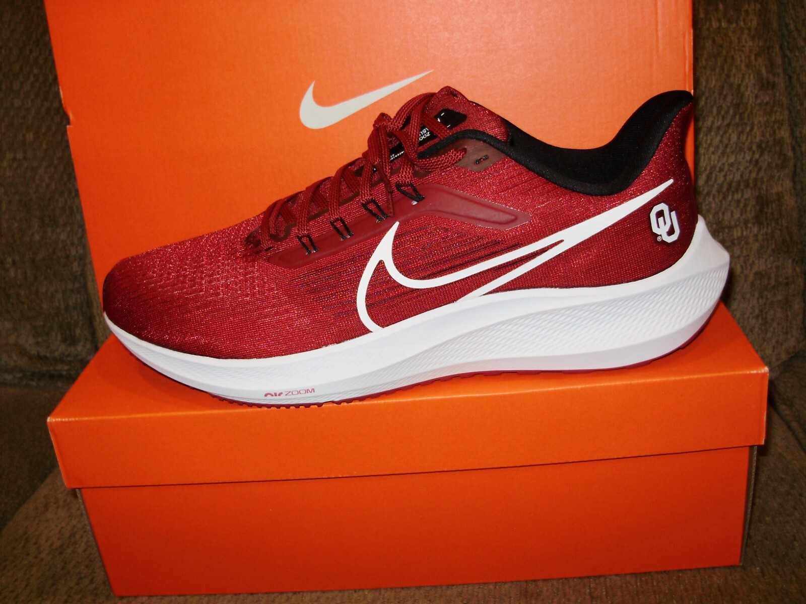 Oklahoma Sooners NIKE AIR ZOOM PEGASUS 39 Red DR1974-600 Men's Shoes 12.5M