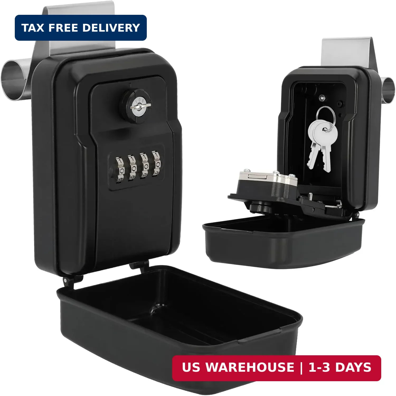 2026 Upgrade Car Key Lockbox, Window Mount box, Car Window Punch Button Lock Box