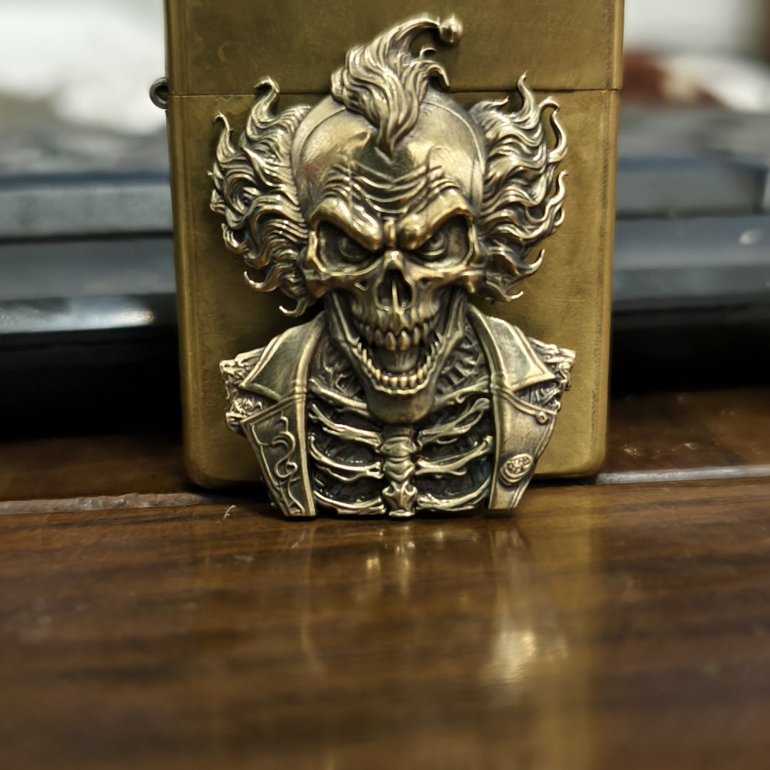 Brass High-Quality Clown Decal Kerosene Lighter Decal