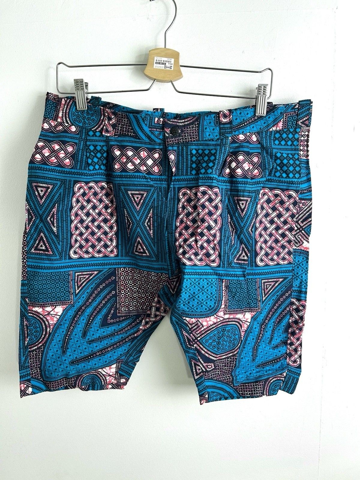 African Wax Fabric Ankara Shorts Pockets No Size Check Measurements Multicolor
