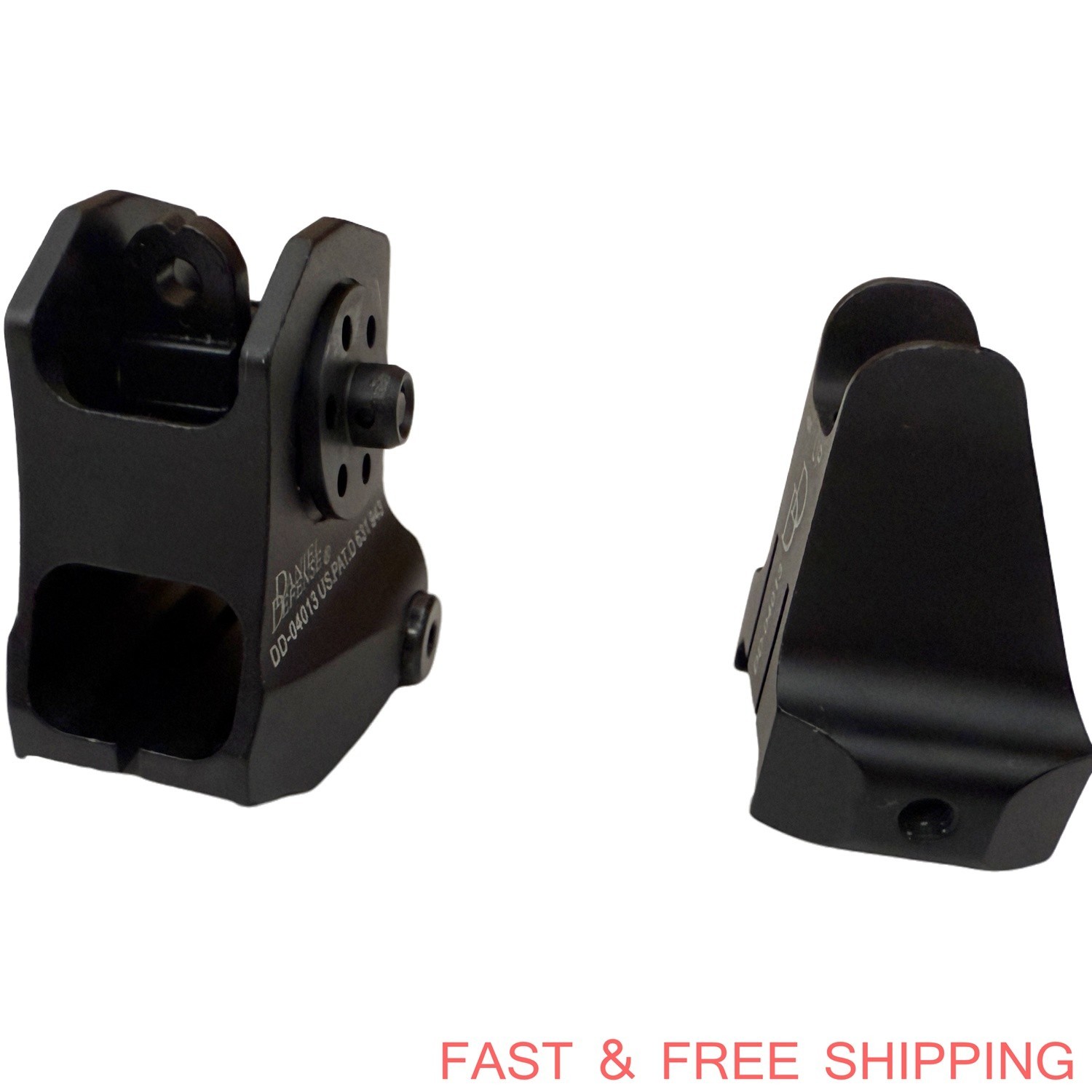 1 Pair Sight T actical Low Profile Metal Sights Folding Aluminum Front & Rear Se