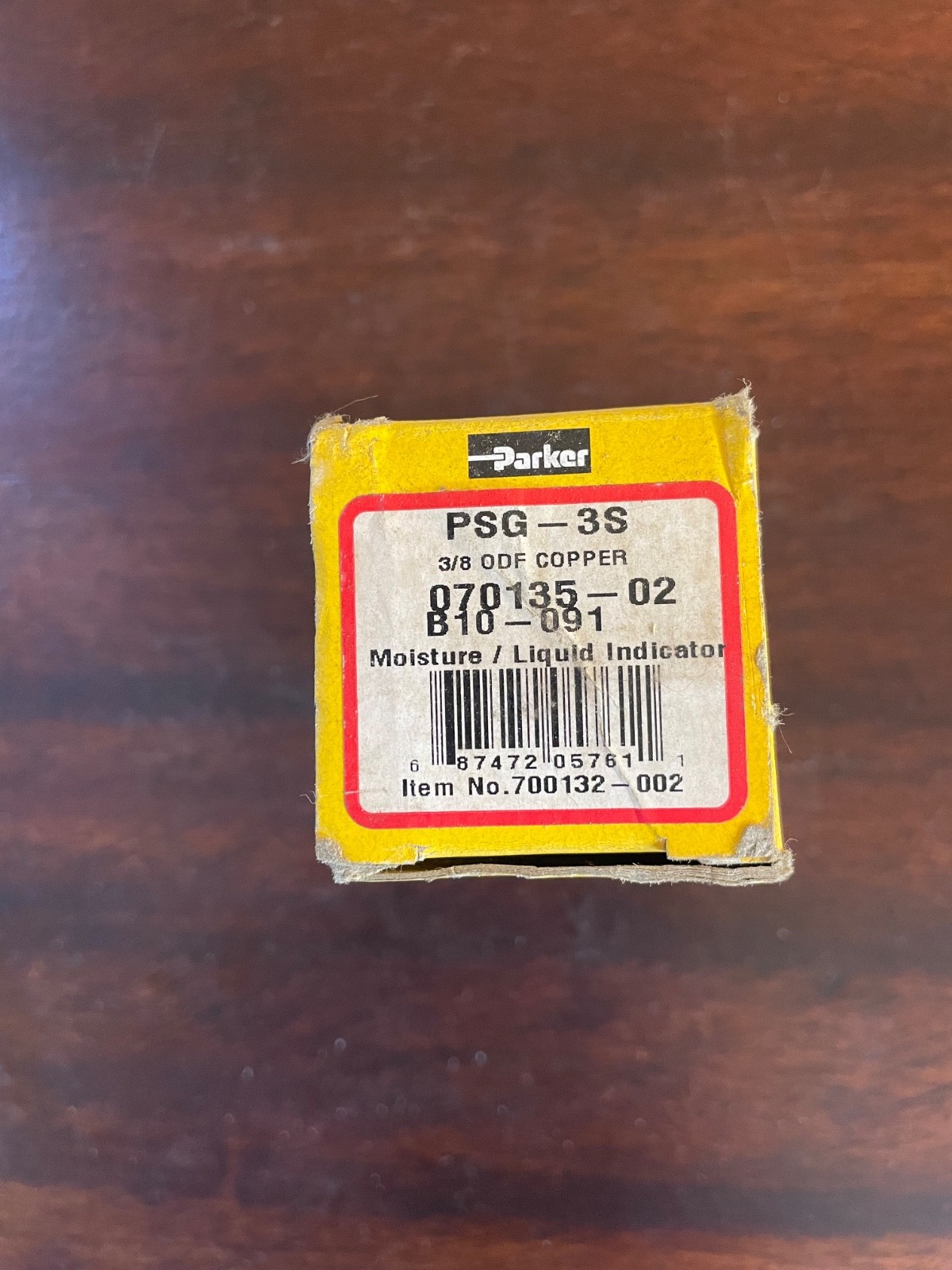 Brand New (NIB) - Parker PSG-3S Moisture Indicator 3/8 Sweat x 3/8 Sweat 650 PSI