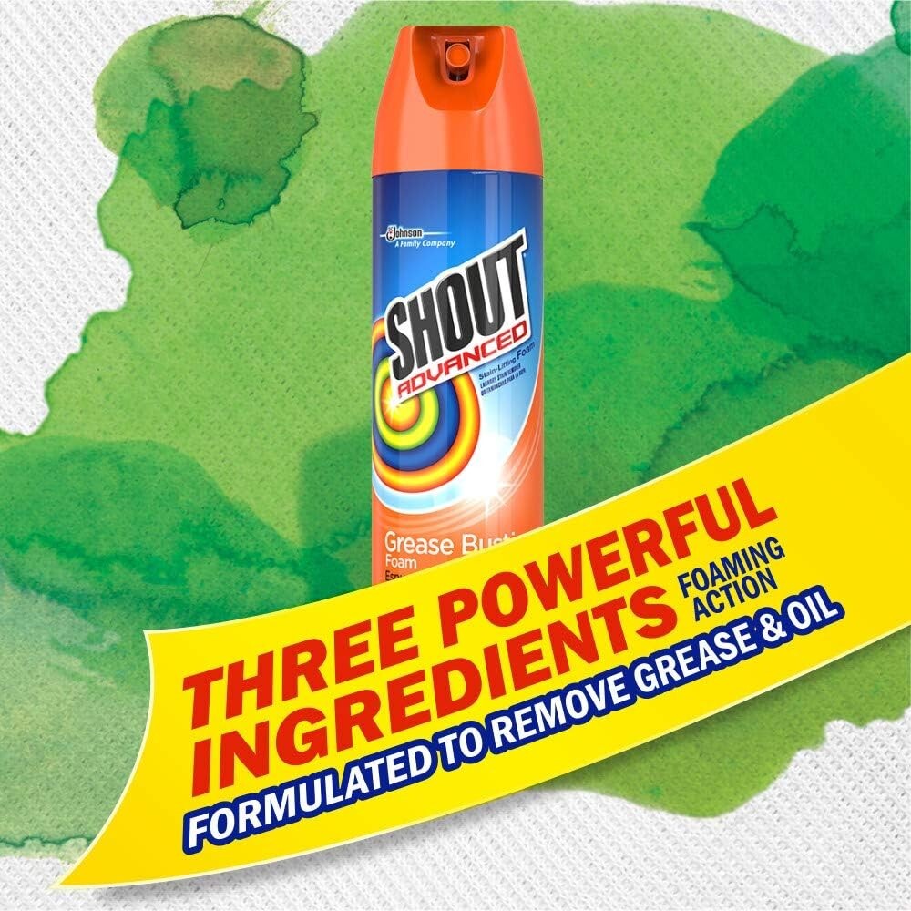 Shout Advanced Grease Busting Foam Stain Remover, 18 oz