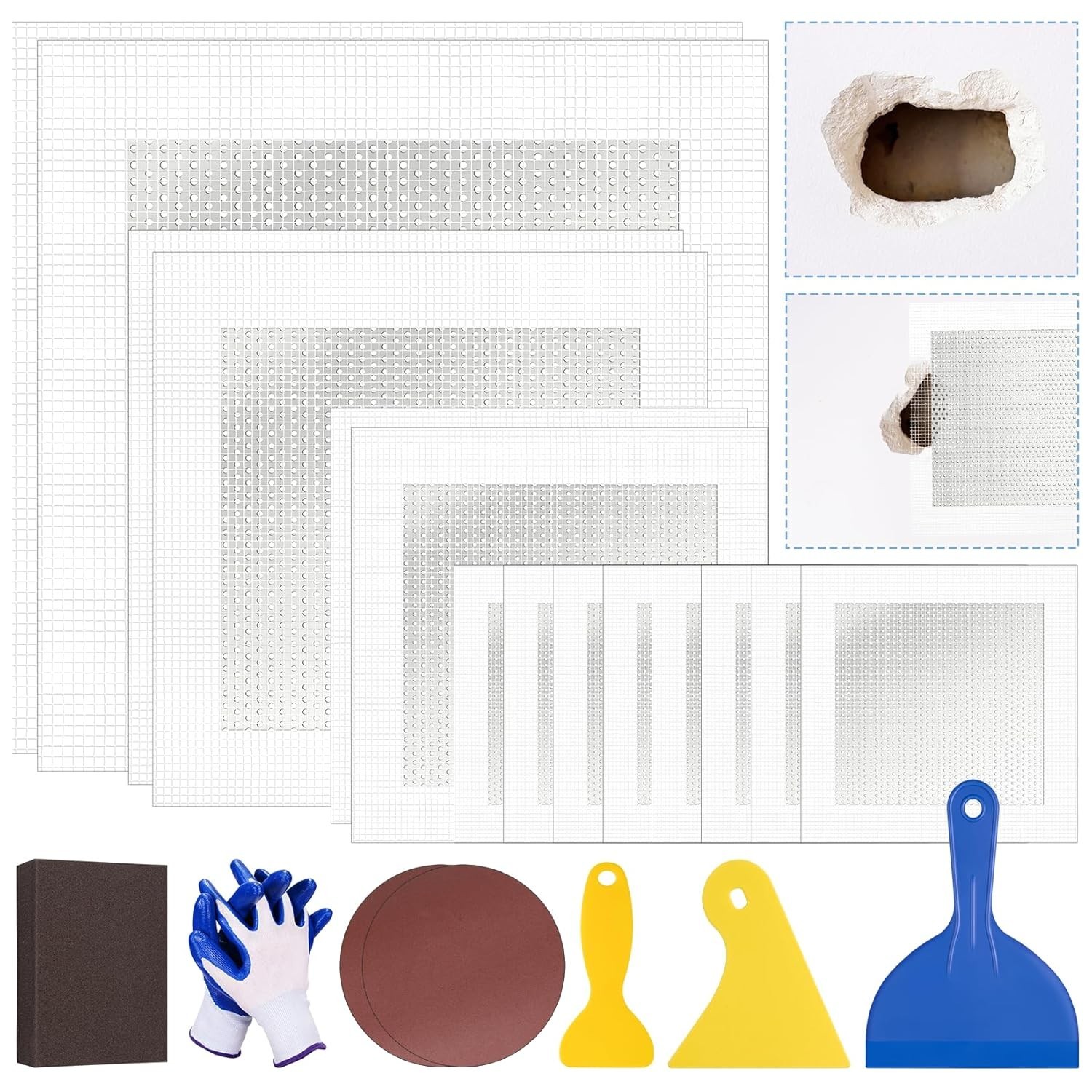 High-Quality 21 Count Drywall Patch Kit - Effortless Wall Repairs Made Easy