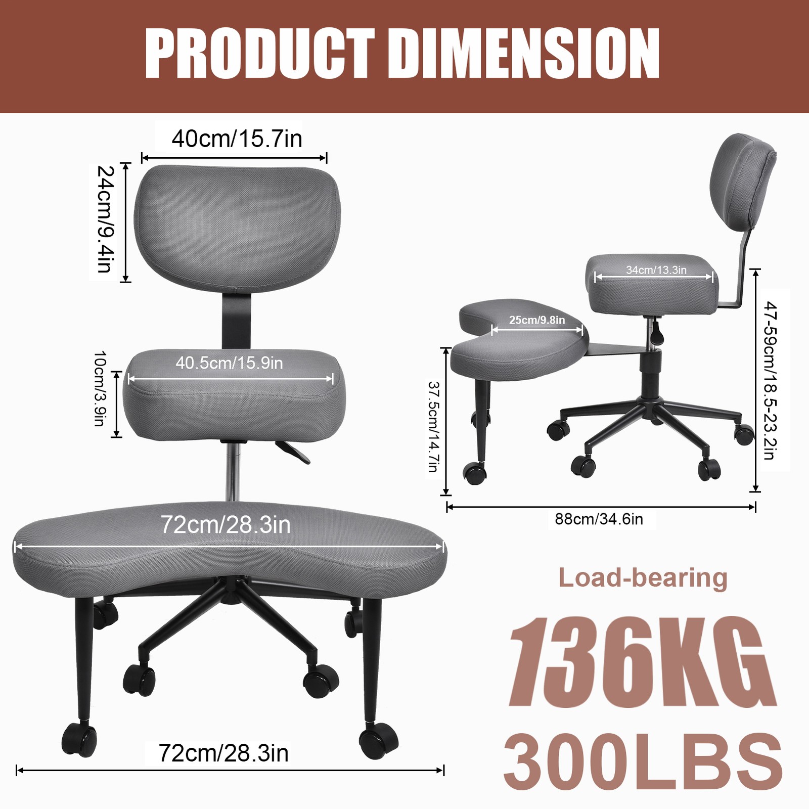 Meditation Cross Legged Armchair, ADHD Chair, Criss Cross Chair for Home Office