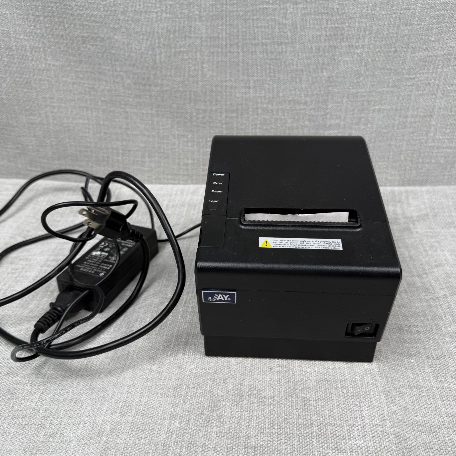 Jay Thermal Receipt Printer with cords Model 6320 - UNTESTED