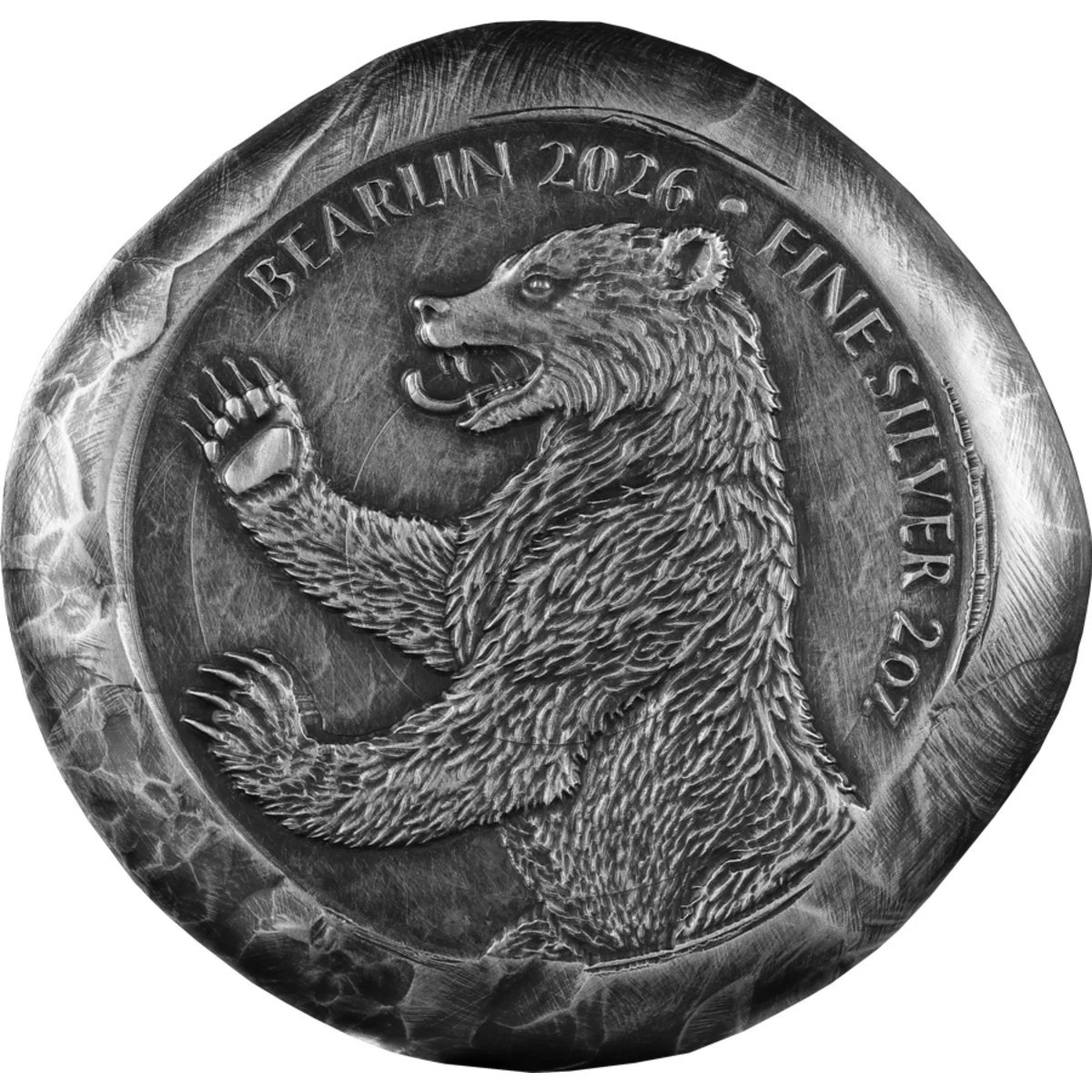 Germania Mint 2026 Bearlin 2 oz Ag 999.9 Cast Bar Mintage of 500