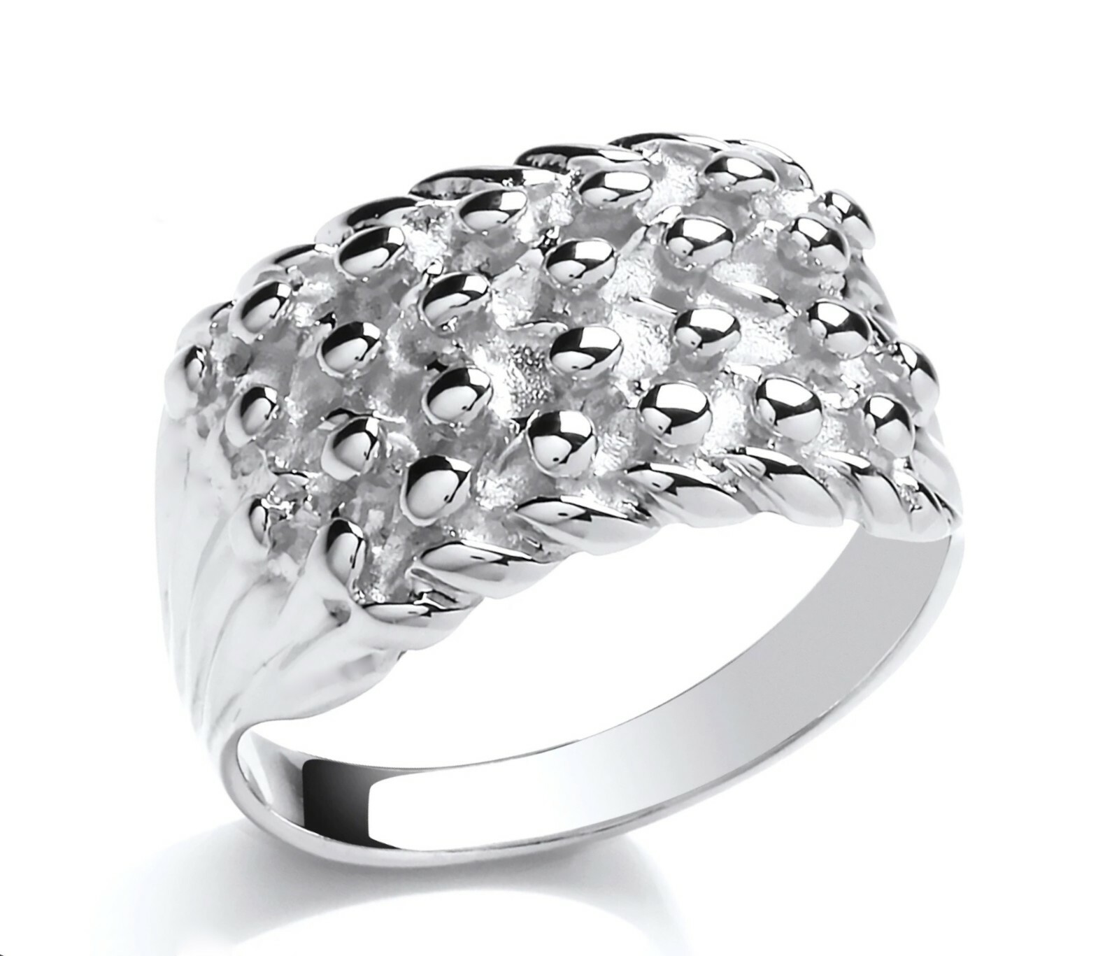 Sterling Silver 4 Row Keeper Ring 925 - ALL SIZES AVAILABLE including LARGE