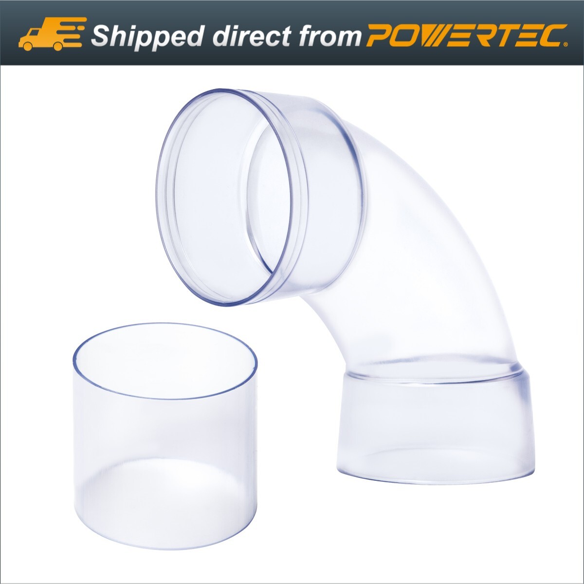 POWERTEC 70309 4 Inch ID 90 Degree Elbow for Dust Collection Pipes w/ Splice