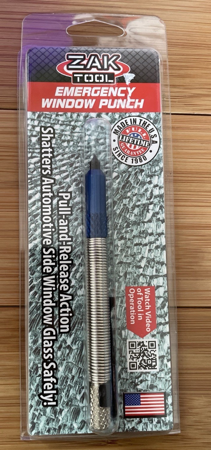 ZAK Tool Emergency Window Punch 57P-BLU Pocket Glass Breaker New