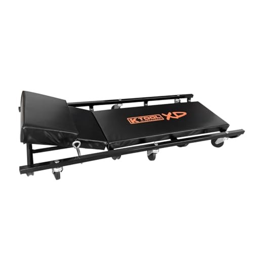 XD74962 40" Metal Creeper with Adjustable Headrest, Fully Padded, Epoxy