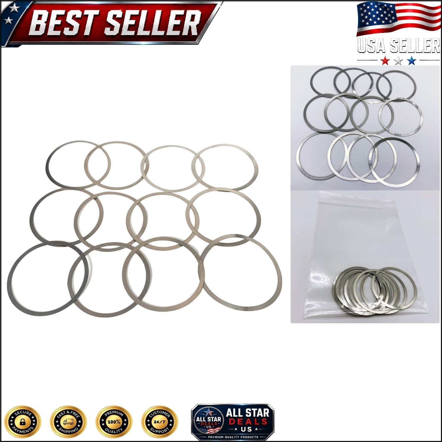 High-Quality Stainless Steel Barrel Shim Nuts for 5.56/.223 Firearms - 12 Pack