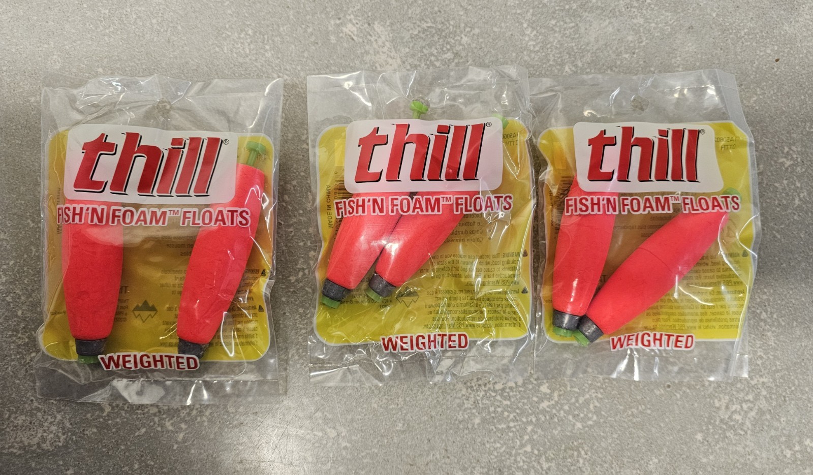 3 Two Packs Thill Fish'n Foam Floats Weighted 2.5" Cigar