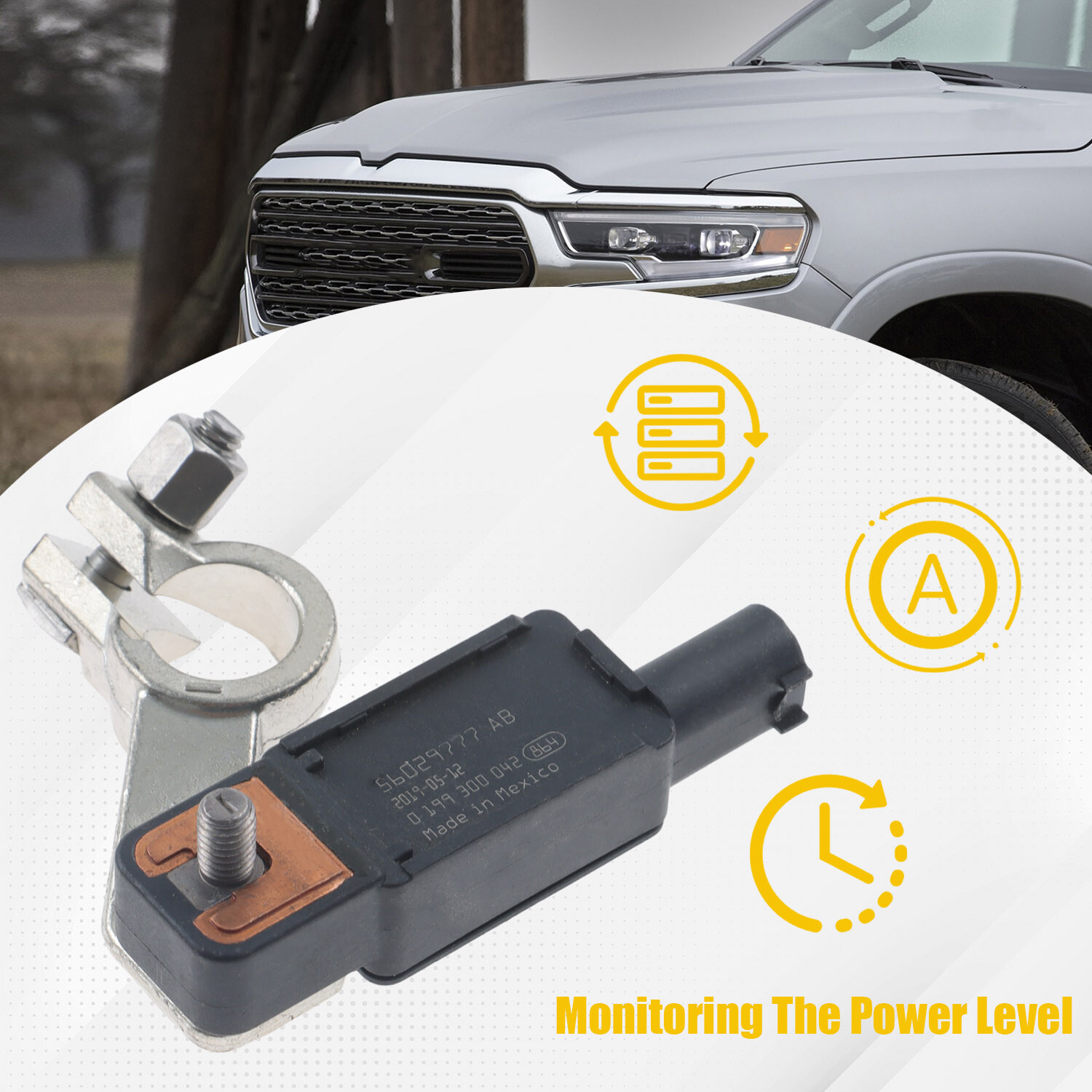Black Battery Sensor Replace Fit for Jeep Gladiator Ram 1500 68289207AC