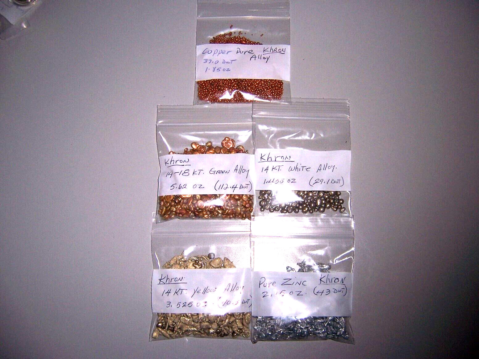 Gold Alloy Mix. 14.60 OZ. All 5 Shown.