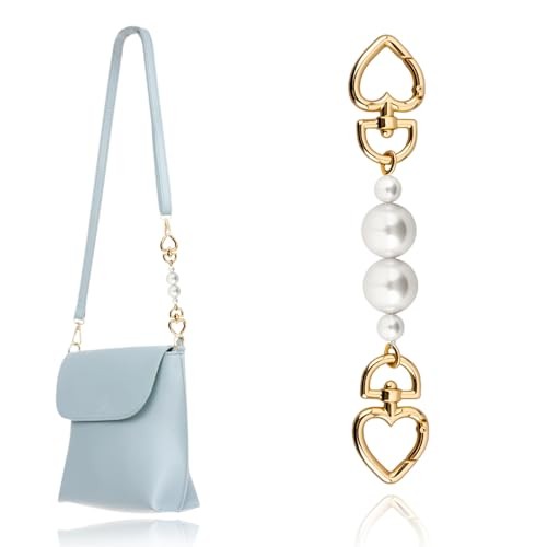 Heart Pearl Purse Extender Chains for Handbag Gold Imitation Pearl Bag