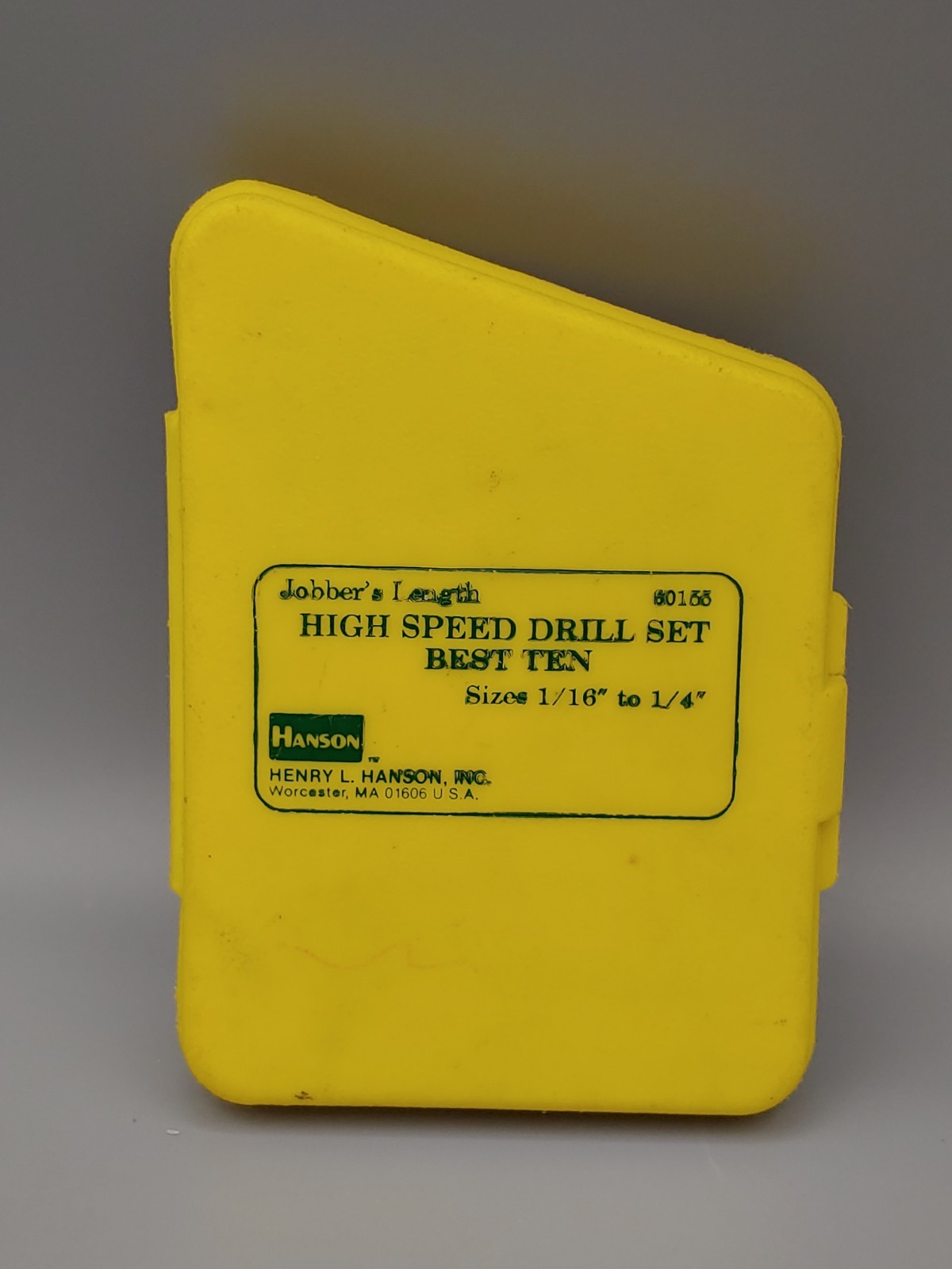 Hanson High Speed Steel Drill Set Full Jobbers Length 60155 Sizes 3/16" to 1/4"