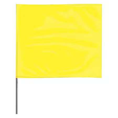 Marking Flag, Vinyl, 36" Wire Staff, Solid, 36" L., 100 Pk, 2336Yg-200