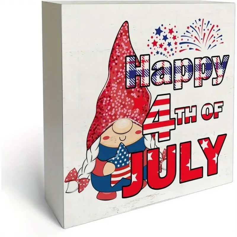 Happy 4th of July Gnome 4th of July Tabletop Decor 5"