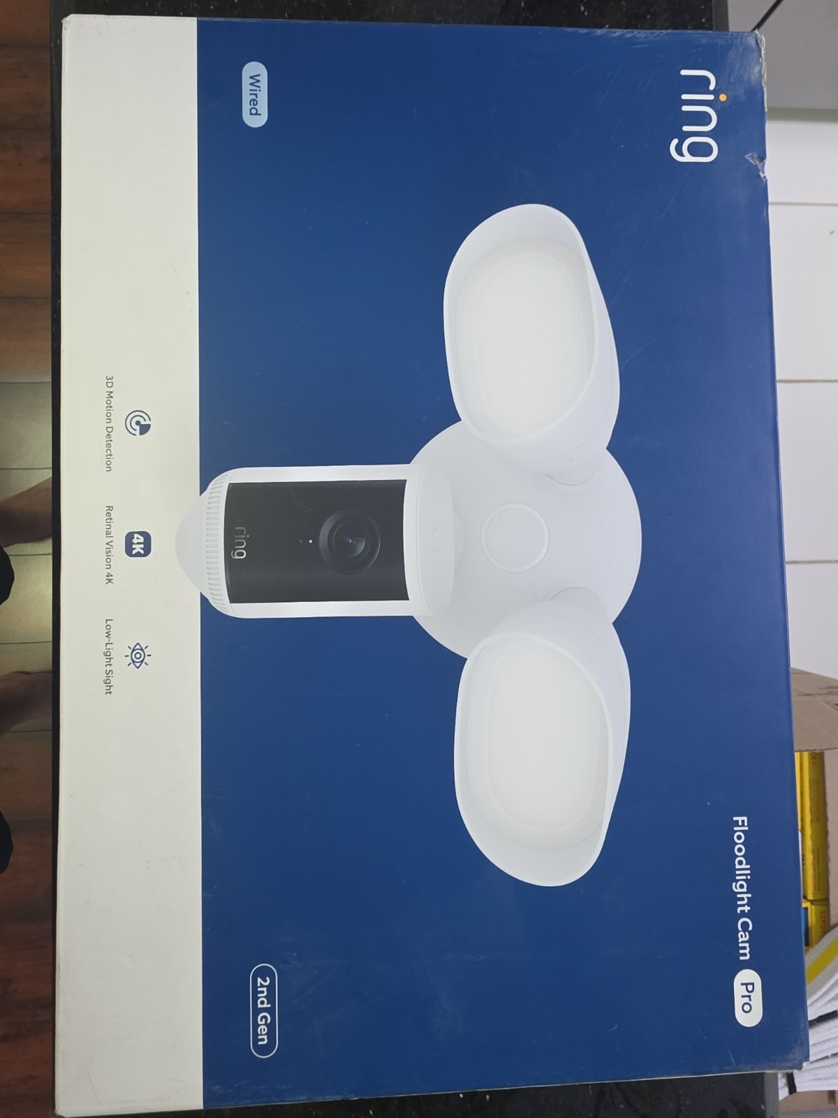 Ring Floodlight Cam Pro 4K (Newest Model) Wired | 2nd gen - White - NEW IN BOX