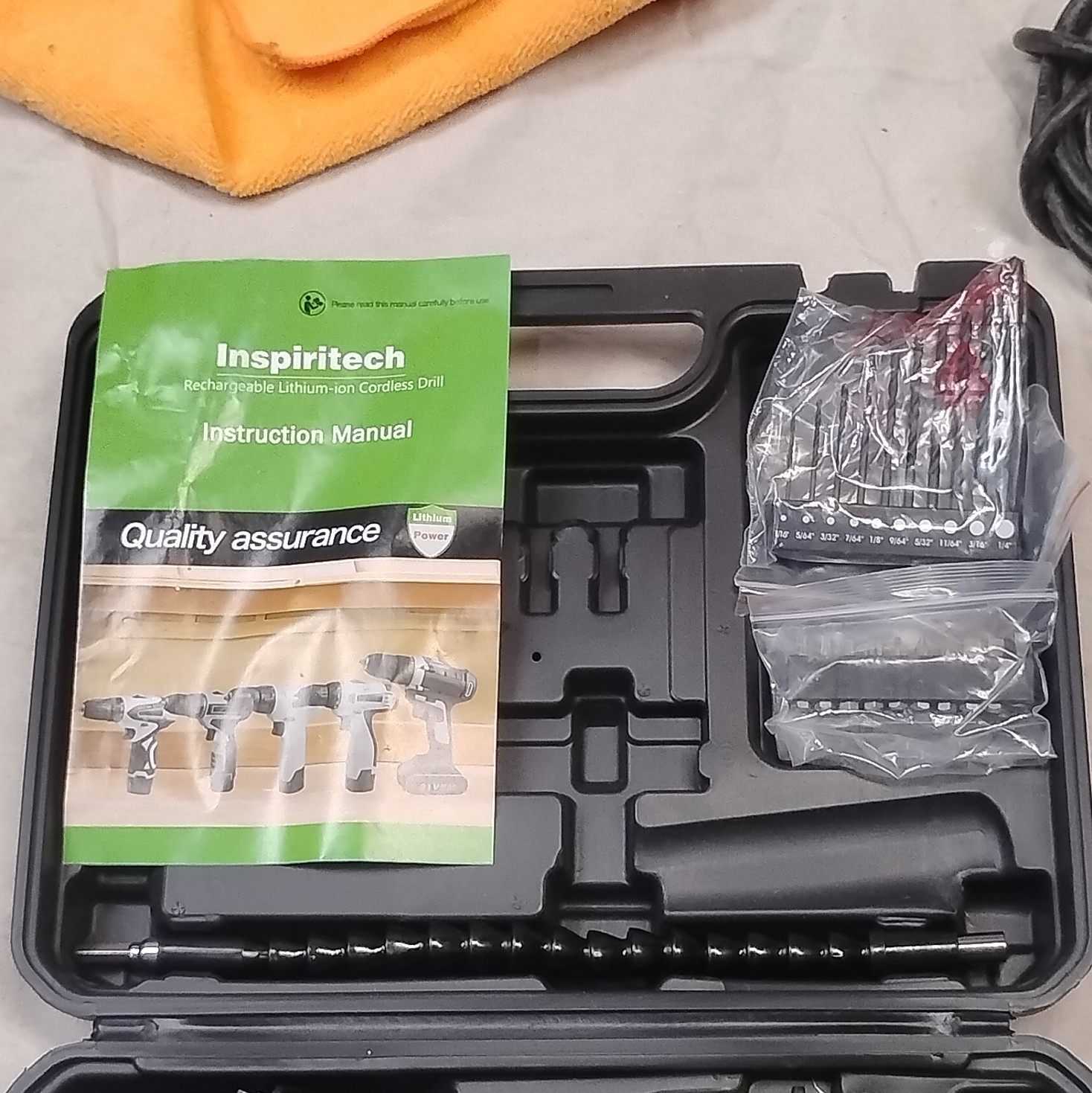 Inspiritech BPD2012-12V 12V Li-Ion Cordless Drill Set, Keyless Chuck, Case
