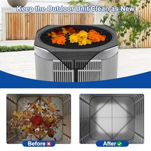 32" x 32" Black Polyester Mesh Outdoor Central AC Unit Cover