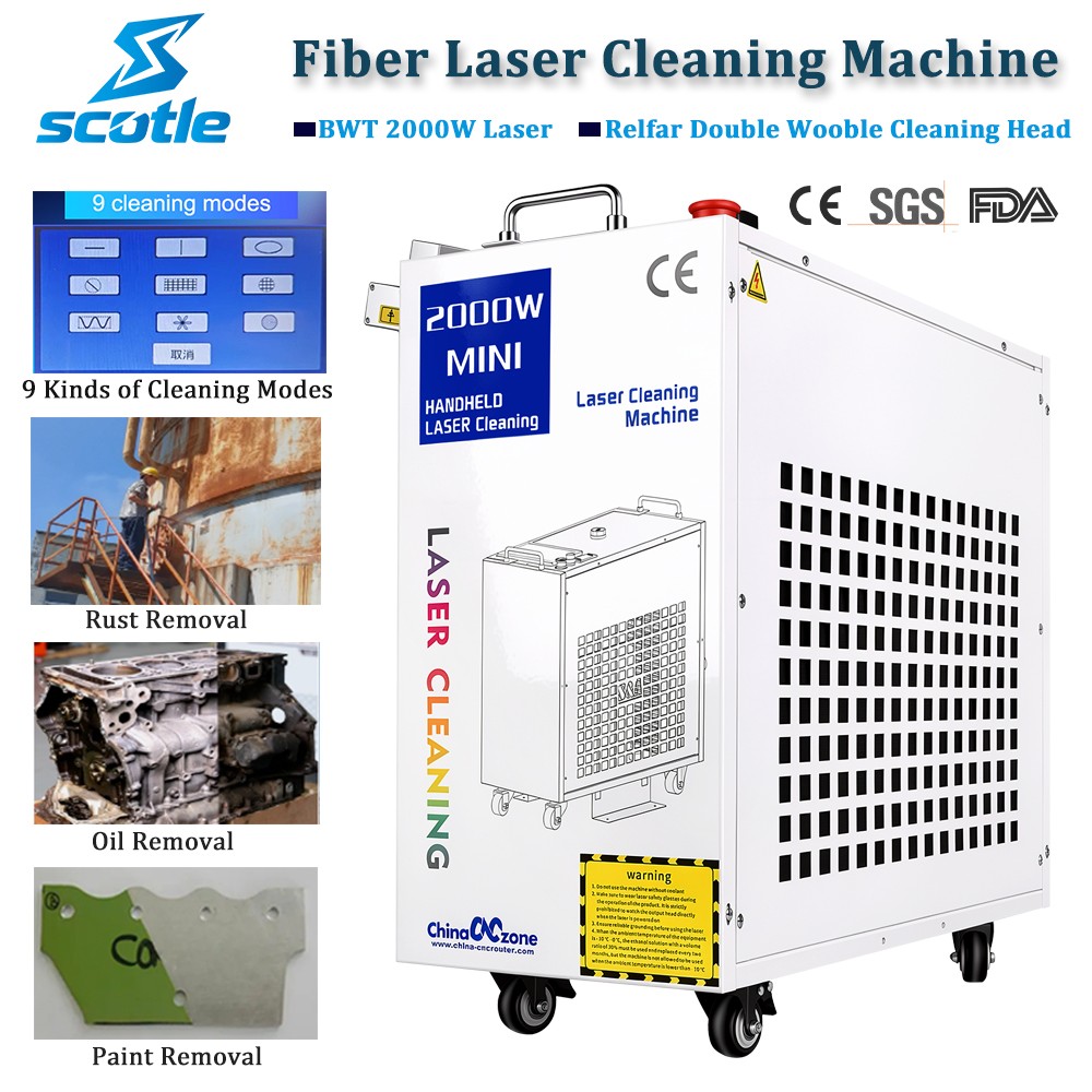 2000W Fiber Laser Cleaning Machine Clean For Metal Oil Paint Laser Rust Removal