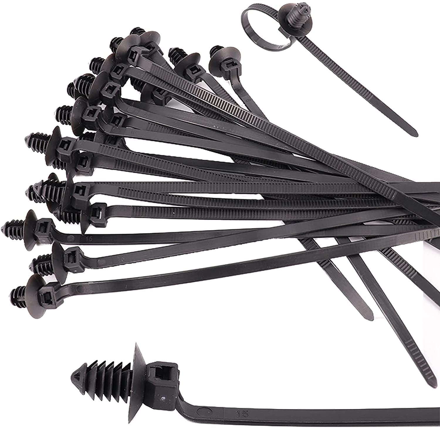 100 Pack Cable Zip Ties 8.3 inch Heavy Duty Nylon Push Mount Self Locking UV ...
