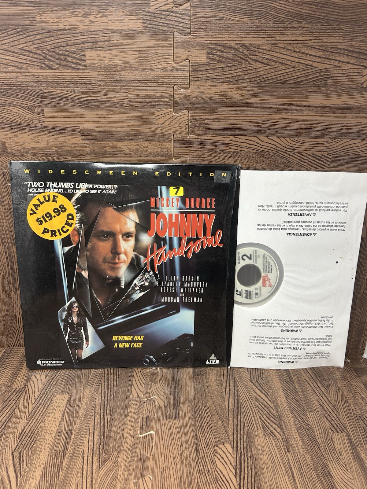 New 'JOHNNY HANDSOME' - Mickey ROURKE Action Hit on WS Laser Disc