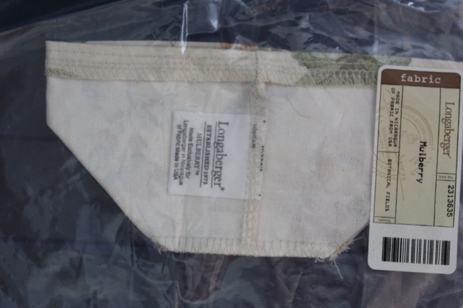 Longaberger Botanical Fields Mulberry Booking 2002 Sm Gift Basket Liner #2313635