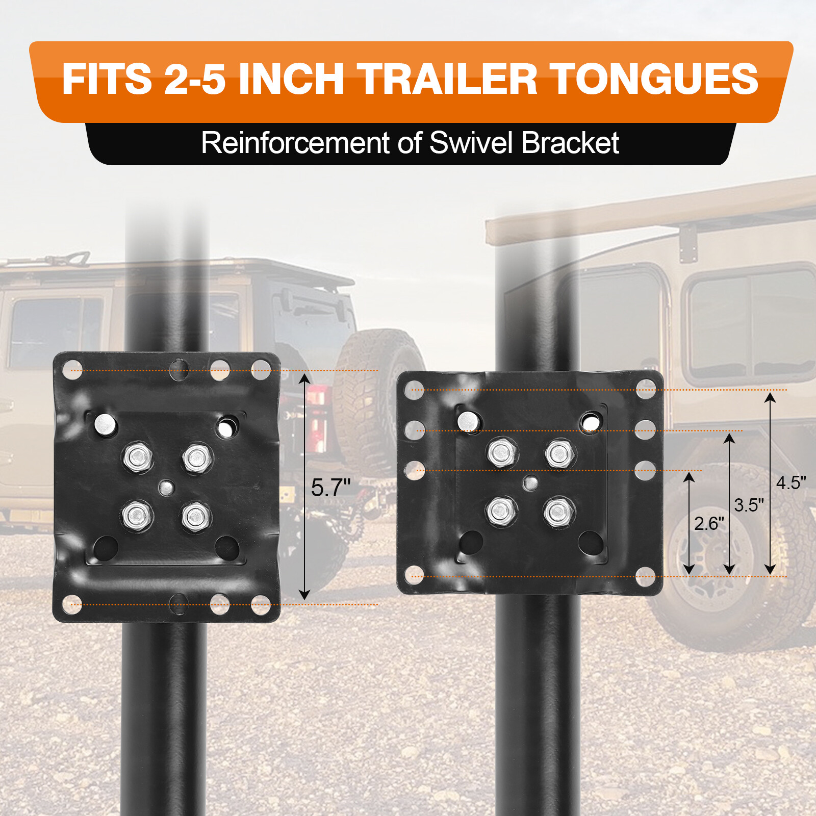 Swivel Bolt on Boat Trailer Jack Stand Dual Wheel 2000 lbs 12"Lift RV Utility
