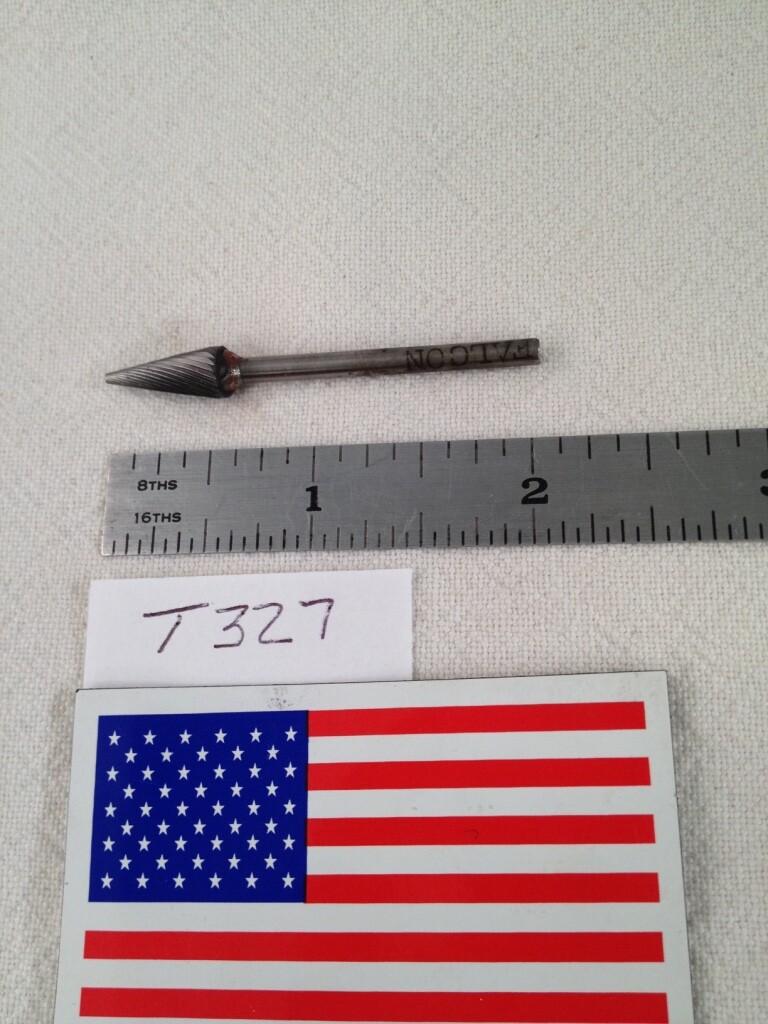 1 NEW FALCON / SGS 1/8" SH CARBIDE BURR. SM-51 SINGLE CUT. CONE. FINE (T327)