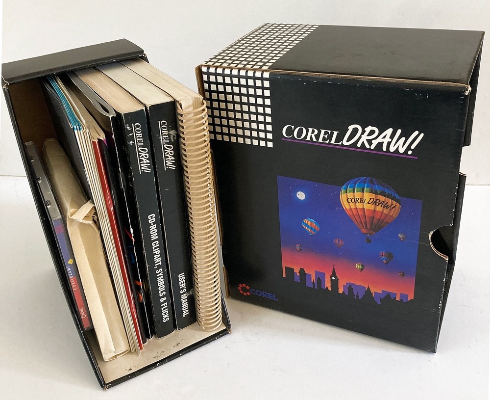 Corel Draw 3.0  for Windows 3.1    with 1 CD-ROM and 13 5.25 disks manuals + doc