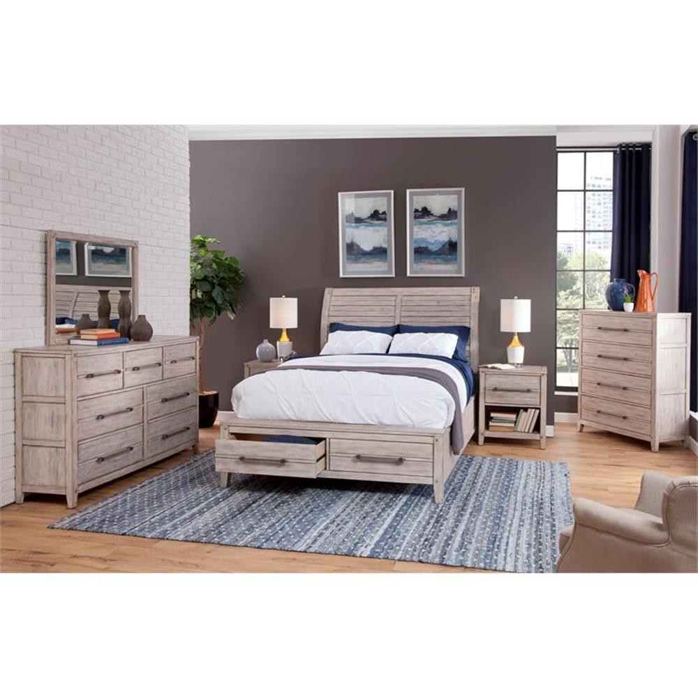 American Woodcrafters Aurora White-washed Wood 1-drawer Nightstand