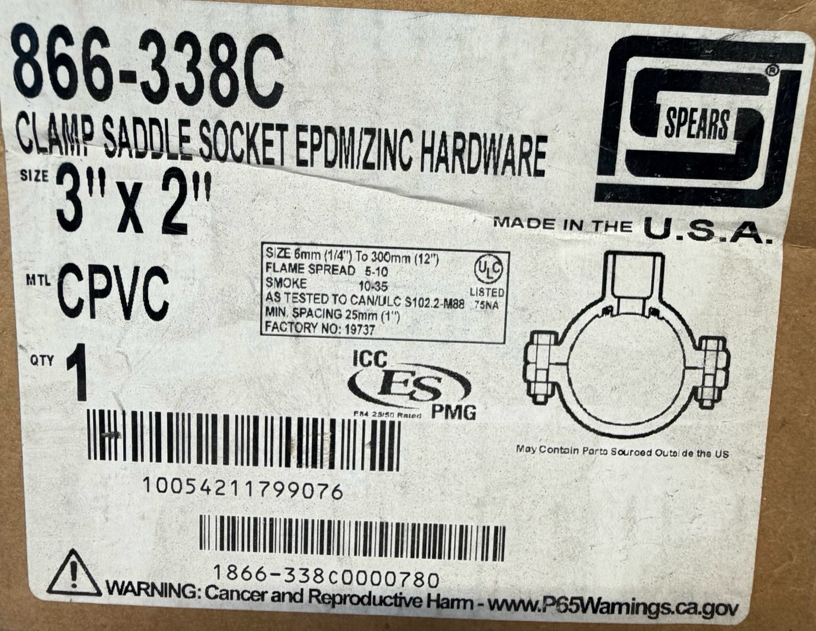 Spears® 866-338C Clamp-On Pipe Saddle