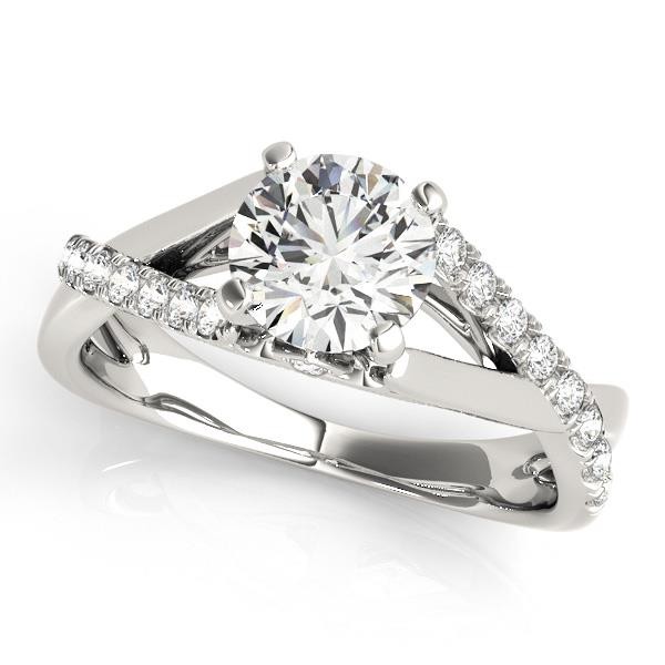 Lab Grown Diamond VS F 1.25Carat Double Row Split Shank Engagement Ring 14K Gold
