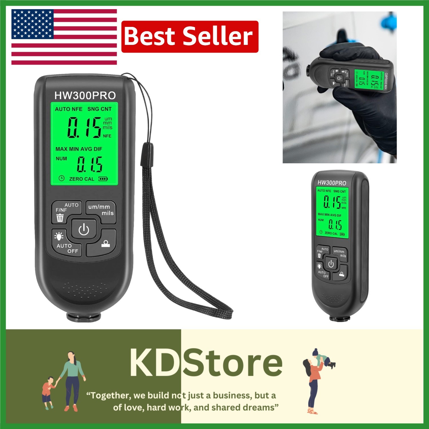 HW-300PRO Multi-Functional Car Paint Thickness Gauge