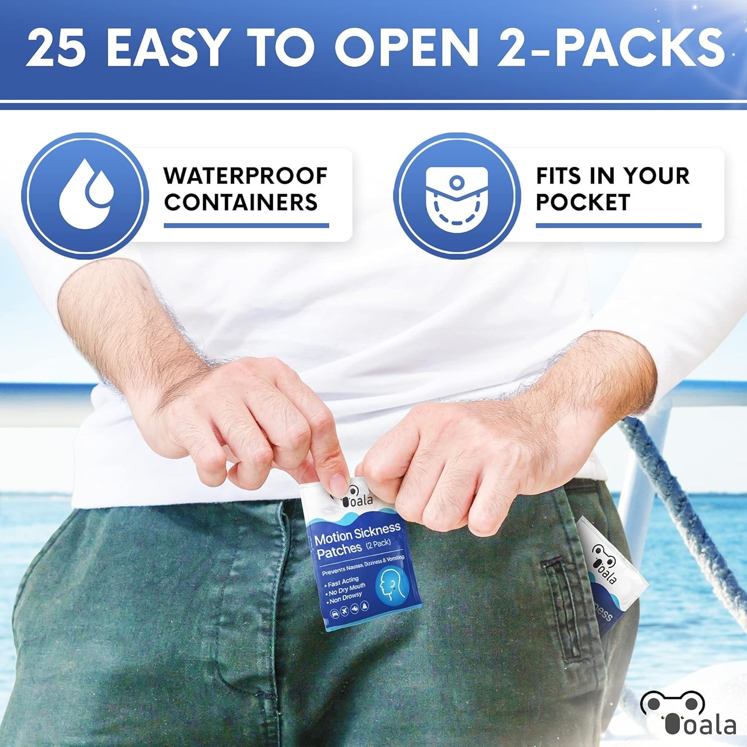 Motion Sickness Patches (50 Pack) | Rapidly and Naturally Relieves 4 pack