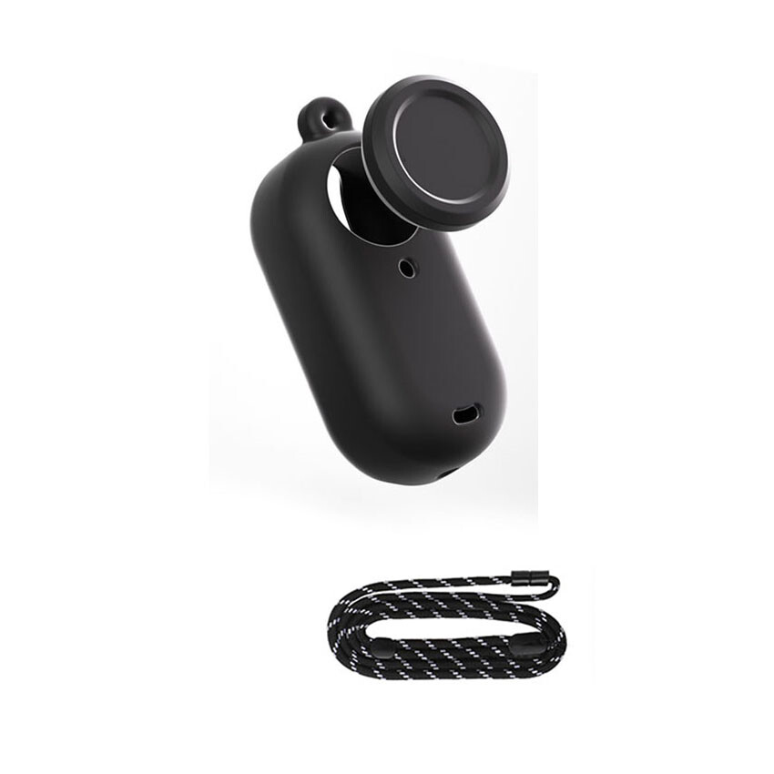 Silicone Protective Case & Lens Cap & Lanyard For Insta360 GO 3S Thumb Camera