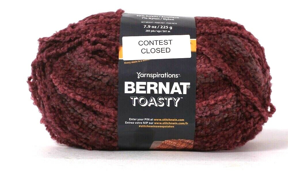 1 Ct Yarnspirations 7.9oz Bernat Toasty 25006 Mauve 5 Bulky Acrylic Nylon Yarn