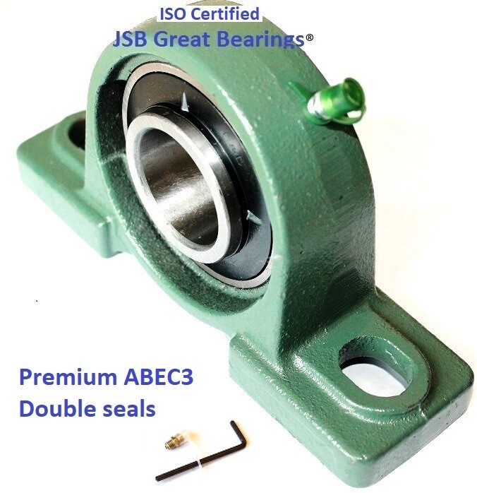 (Qt. 2) UCP201-8 Premium Double Seal ABEC3 Pillow Block Bearings 1/2" Bore