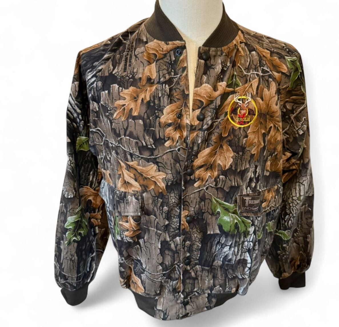 Vintage Trebark by Lynch Camo Superflauge Hunting Bomber Jacket L