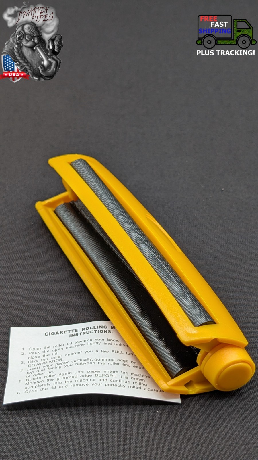 110mm Rolling Machine Roll Your Own Cigarette Paper Hand Roller Yellow