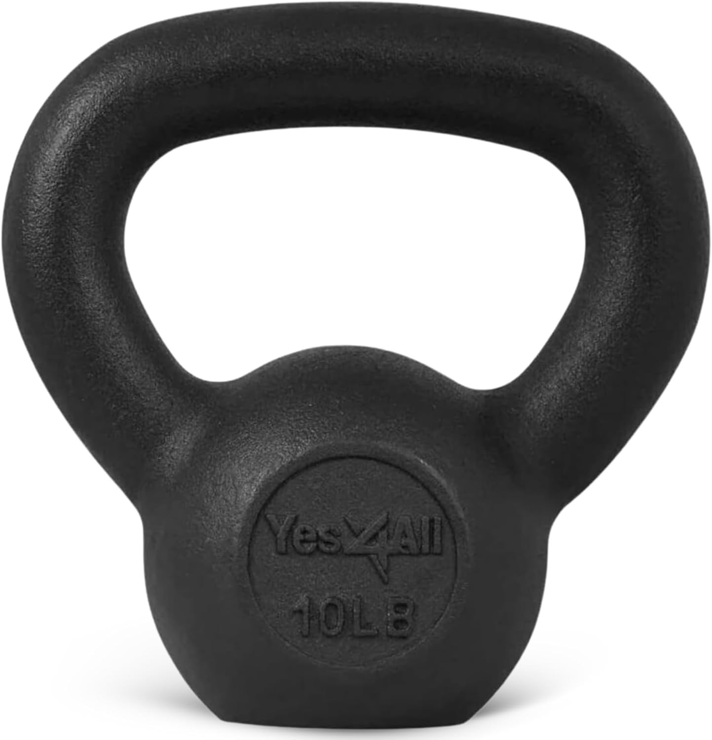 10 lbs Black Cast Iron Kettlebell - Smooth Handle for High-Rep Strength Training