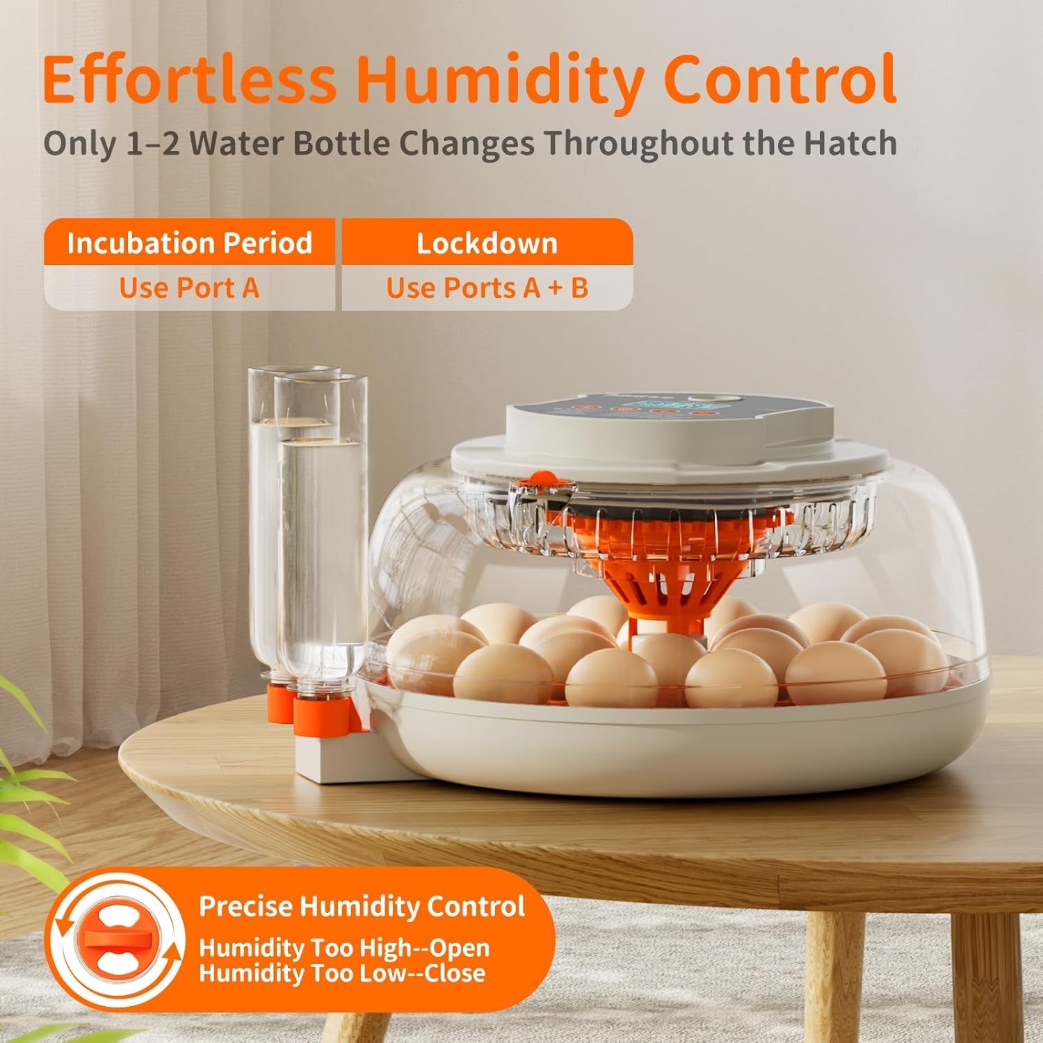 Egg Incubators for Hatching Eggs, Temperature and Humidity Control, Automatic...